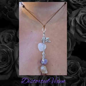 Amethyst, Citrine & Quartz Dragon Necklace – Fully Customizable Crystal Jewelry